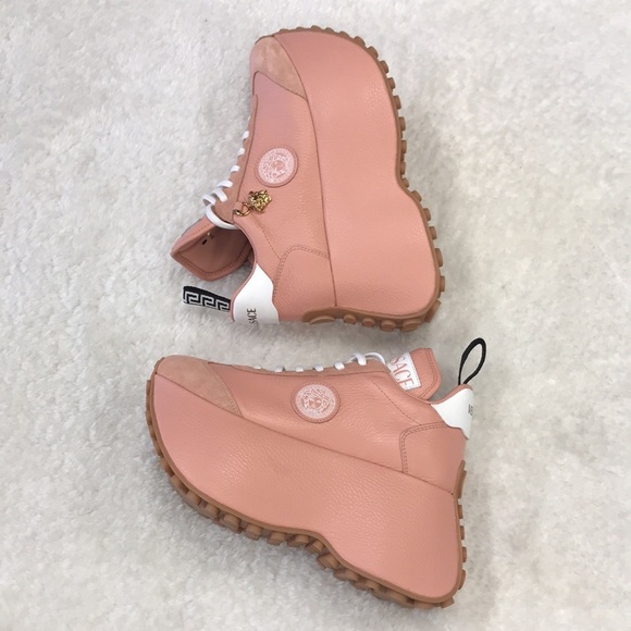 Authentic Versace Triplatform Leather Sneakers(peach like color) - Picture 16 of 16